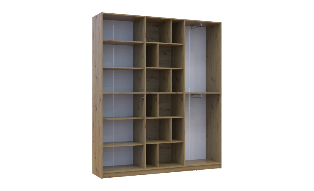 Skříň na oblečení Doros Morgan Grafit/Dub Artisan dveře DTD 180×40×210 (42001256)