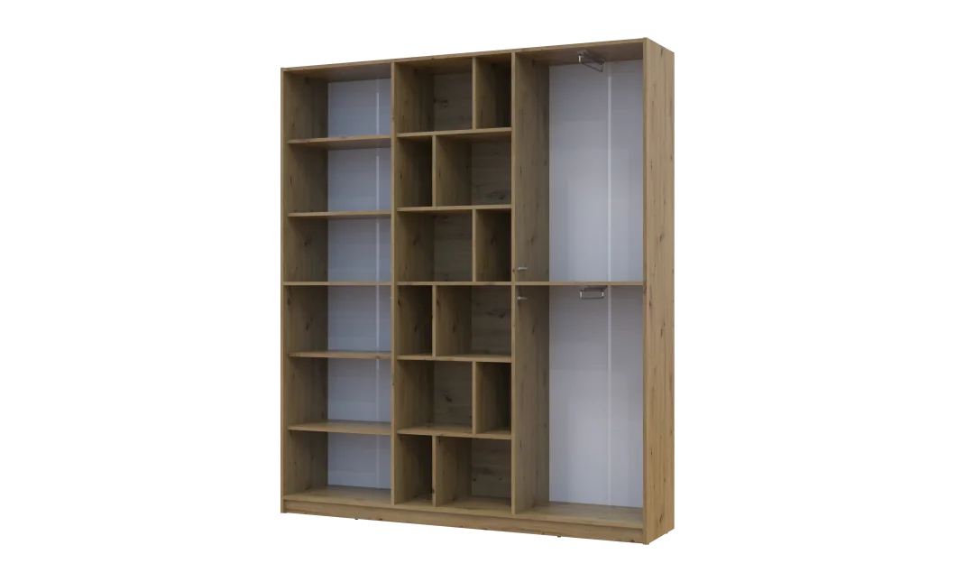 Skříň na oblečení Doros Morgan Grafit/Dub Artisan dveře DTD 180×40×210 (42001256)