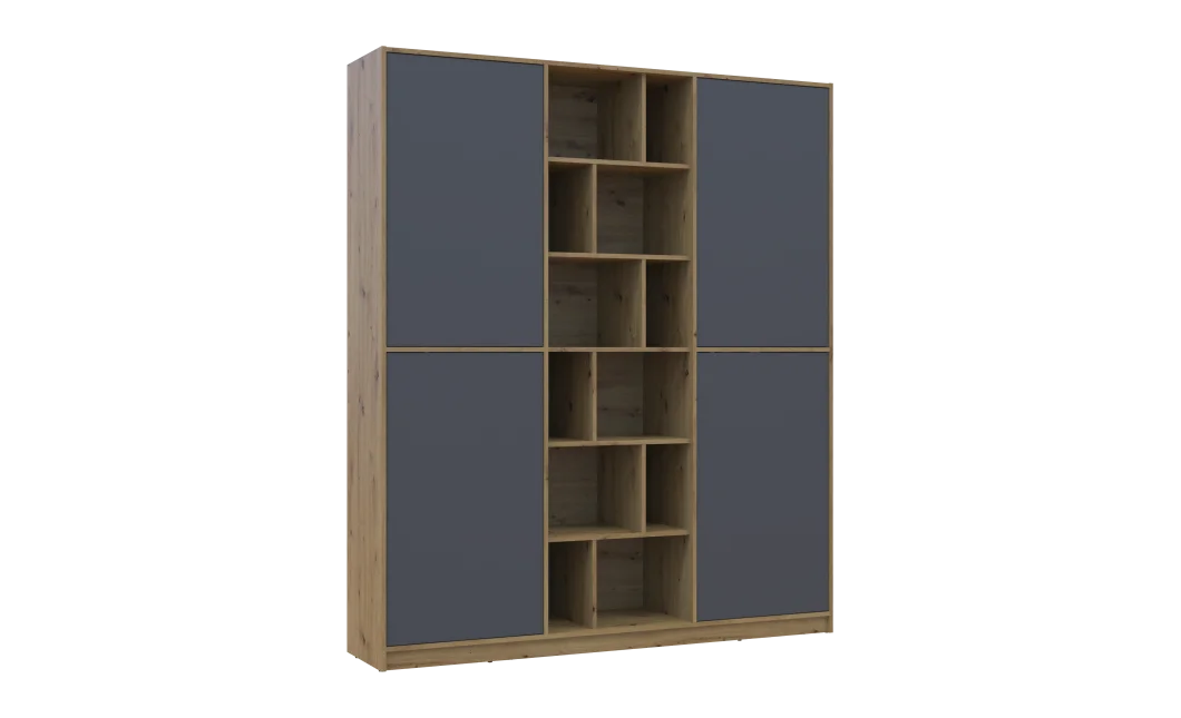 Skříň na oblečení Doros Morgan Grafit/Dub Artisan dveře DTD 180×40×210 (42001256)