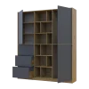 Skříň na oblečení Doros Morgan Grafit/Dub Artisan dveře/šuplíky DTD 180×40×210 (42002256)