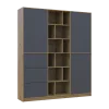 Skříň na oblečení Doros Morgan Grafit/Dub Artisan dveře/šuplíky DTD 180×40×210 (42002256)