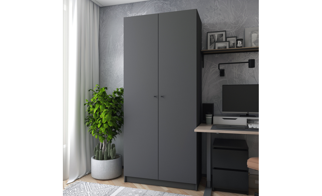Šatní skříň Promo Antracit 2 dveře 90x48x204 (44900523)