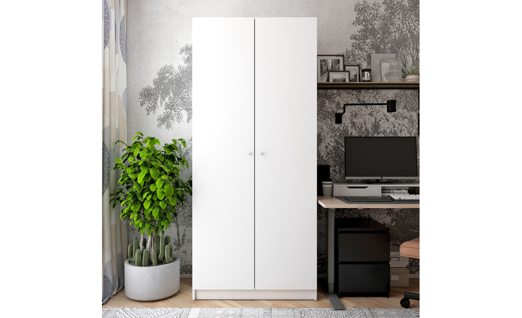 Skříň na oblečení Doros Promo Bílá 2 dveře 90×48×204 (80737070)