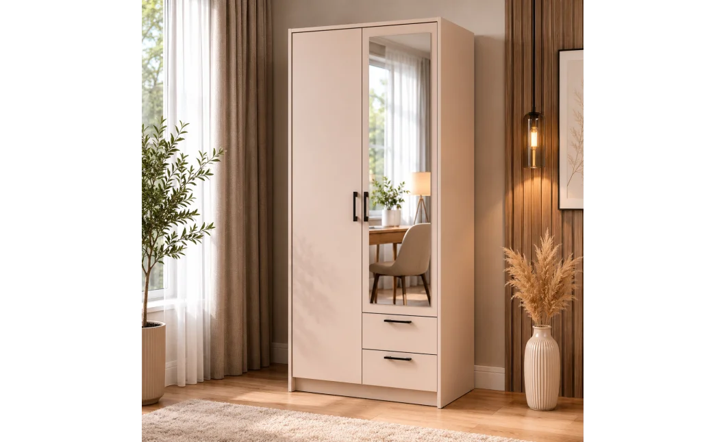 Šatní skříň Doros Rondy se zrcadlem Kašmír 2 dvere 82x52x195 (80738468)