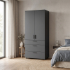 Skříň na oblečení Doros Thorn Antracit 2 DTD/3Š police 90х51.6х200 (44900446)