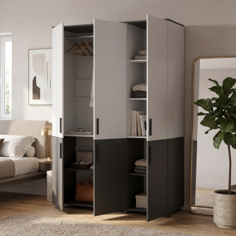 Skříň na oblečení Doros Thorn Antracit/Bílá 3 DTD tyč 135х51.6х200 (44900515)