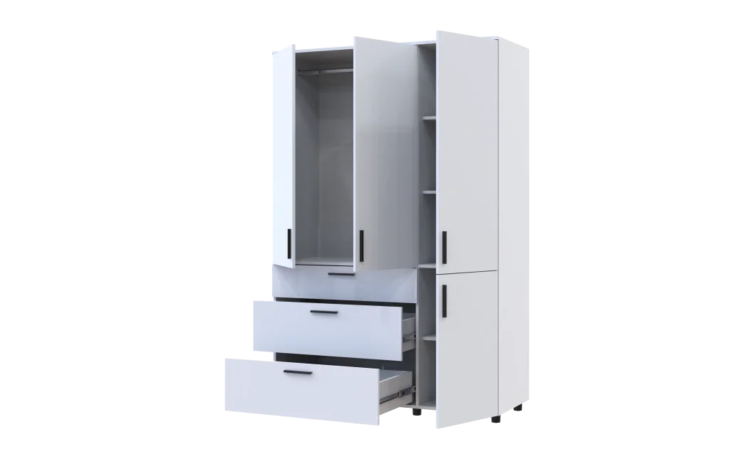 Skříň na oblečení Doros Thorn Bílá 3 DTD/3Š tyč 135х51.6х200 (44900485)