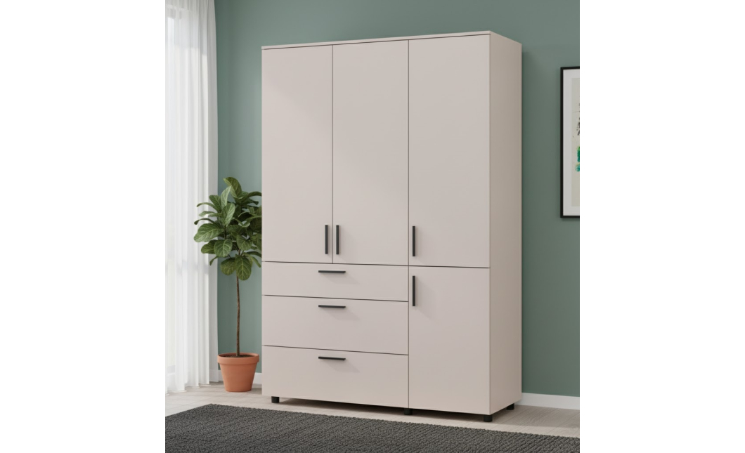 Skříň na oblečení Doros Thorn Kašmír 3 DTD/3Š tyč 135х51.6х200 (44900497)