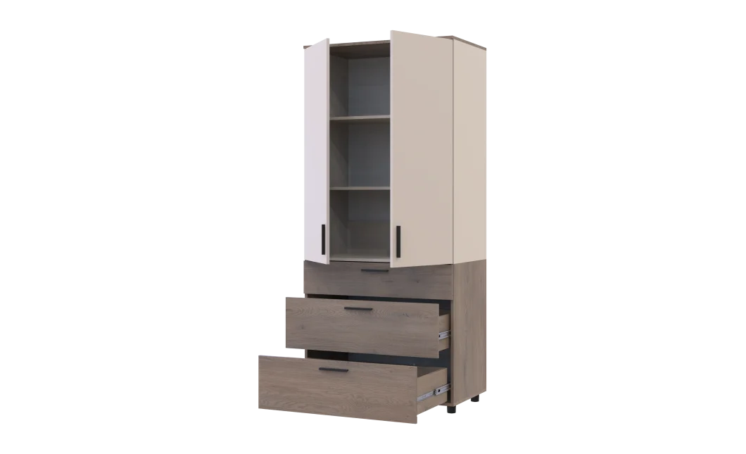 Skříň na oblečení Doros Thorn Cremona Cannolo/Kašmír 2 DTD/3Š police 90х51.6х200 (44900454)