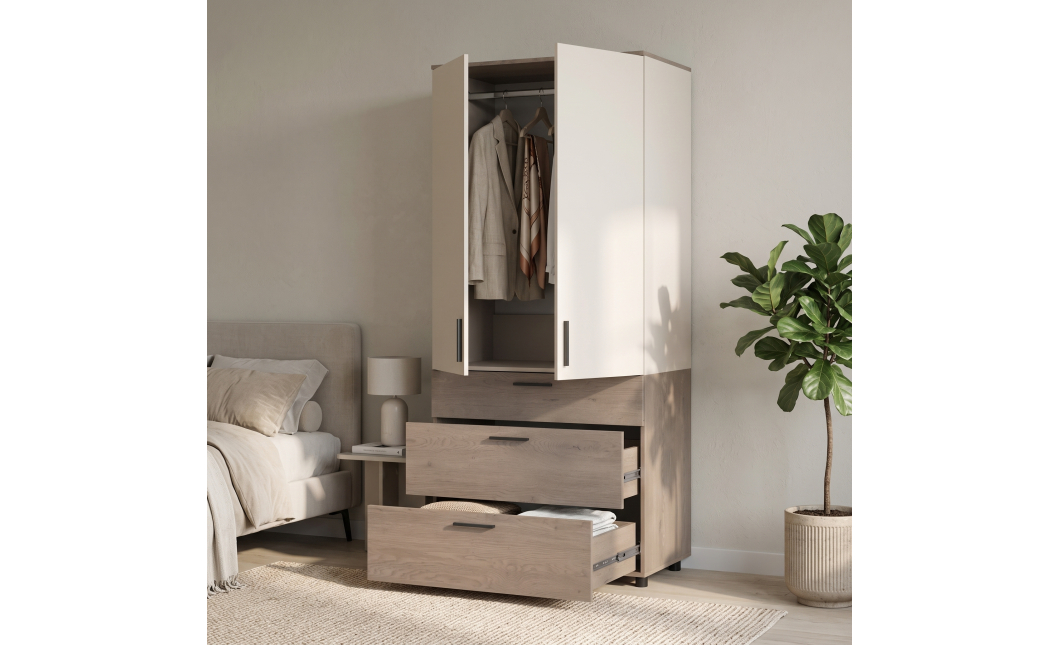 Skříň na oblečení Doros Thorn Cremona Cannolo/Kašmír 2 DTD/3Š tyč 90х51.6х200 (44900453)