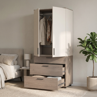Skříň na oblečení Doros Thorn Cremona Cannolo/Kašmír 2 DTD/3Š tyč 90х51.6х200 (44900453)