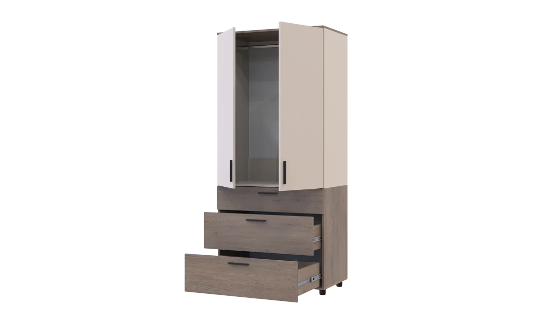 Skříň na oblečení Doros Thorn Cremona Cannolo/Kašmír 2 DTD/3Š tyč 90х51.6х200 (44900453)