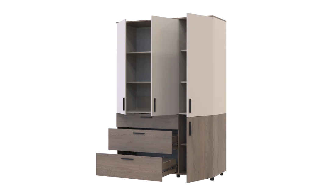 Skříň na oblečení Doros Thorn Cremona Cannolo/Kašmír 3 DTD/3Š police 135х51.6х200 (44900502)