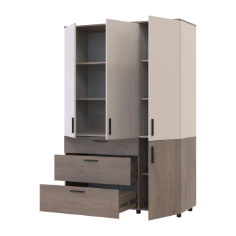 Skříň na oblečení Doros Thorn Cremona Cannolo/Kašmír 3 DTD/3Š police 135х51.6х200 (44900502)