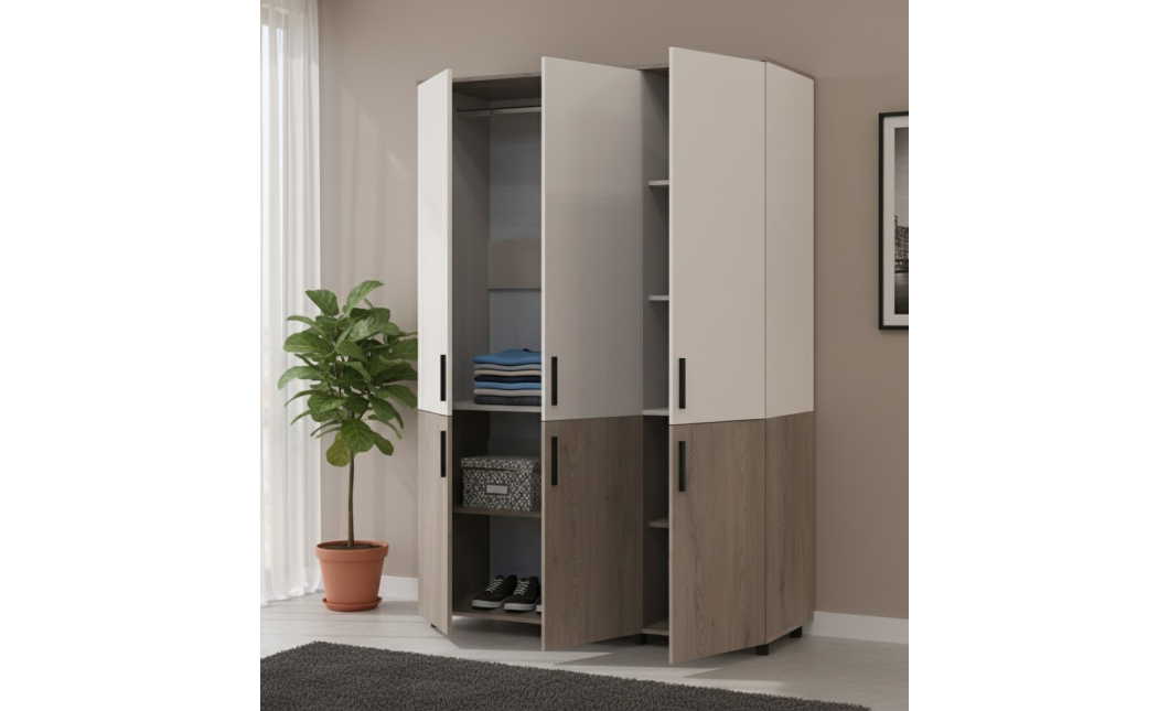 Skříň na oblečení Doros Thorn Cremona Cannolo/Kašmír 3 DTD tyč 135х51.6х200 (44900499)