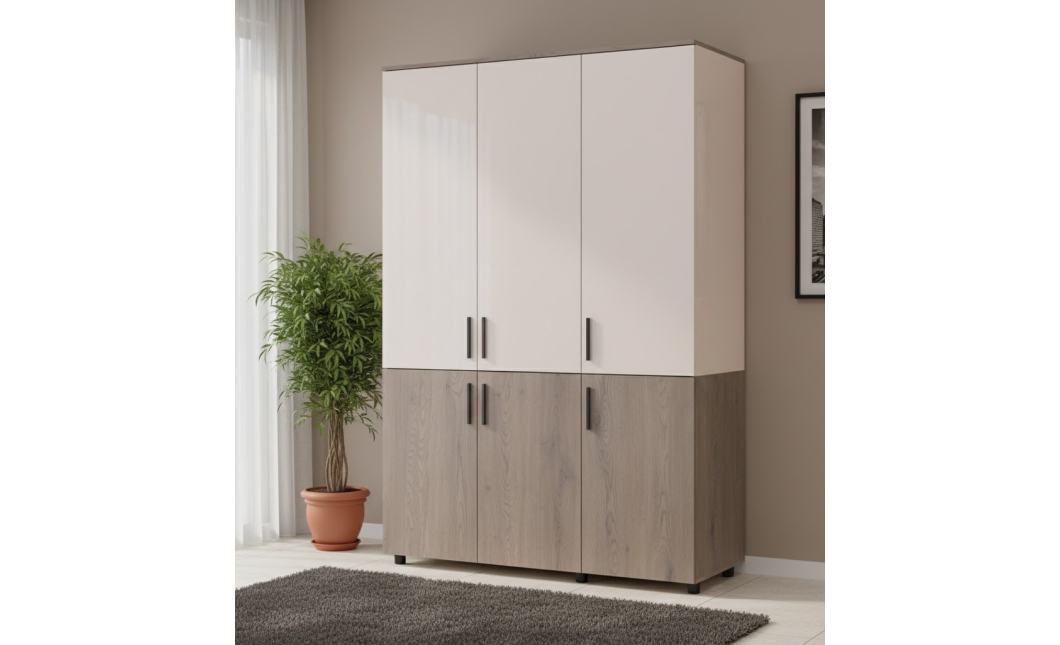 Skříň na oblečení Doros Thorn Cremona Cannolo/Kašmír 3 DTD tyč 135х51.6х200 (44900499)