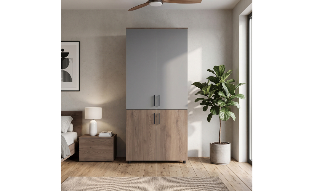 Skříň na oblečení Doros Thorn Cremona Cannolo/Šedá 2 DTD tyč 90х51.6х200 (44900455)