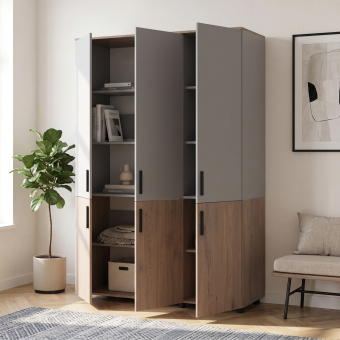 Skříň na oblečení Doros Thorn Cremona Cannolo/Šedá 3 DTD tyč 135х51.6х200 (44900503)
