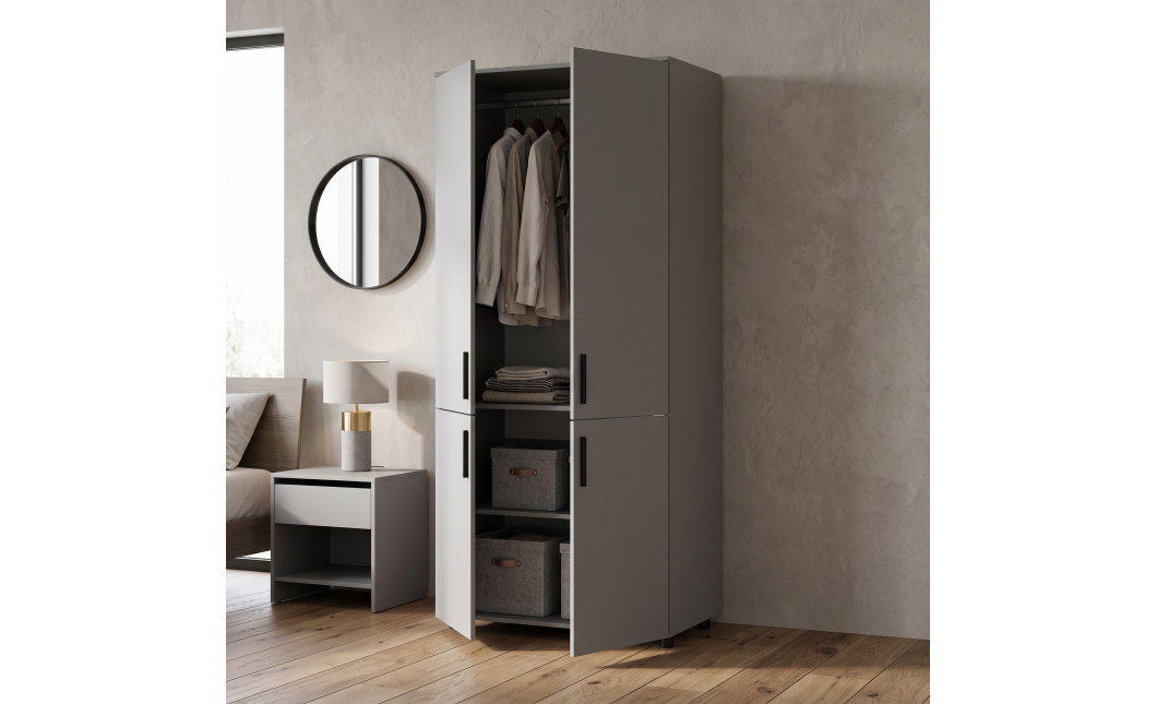 Skříň na oblečení Doros Thorn Šedá 2 DTD tyč 90х51.6х200 (44900439)
