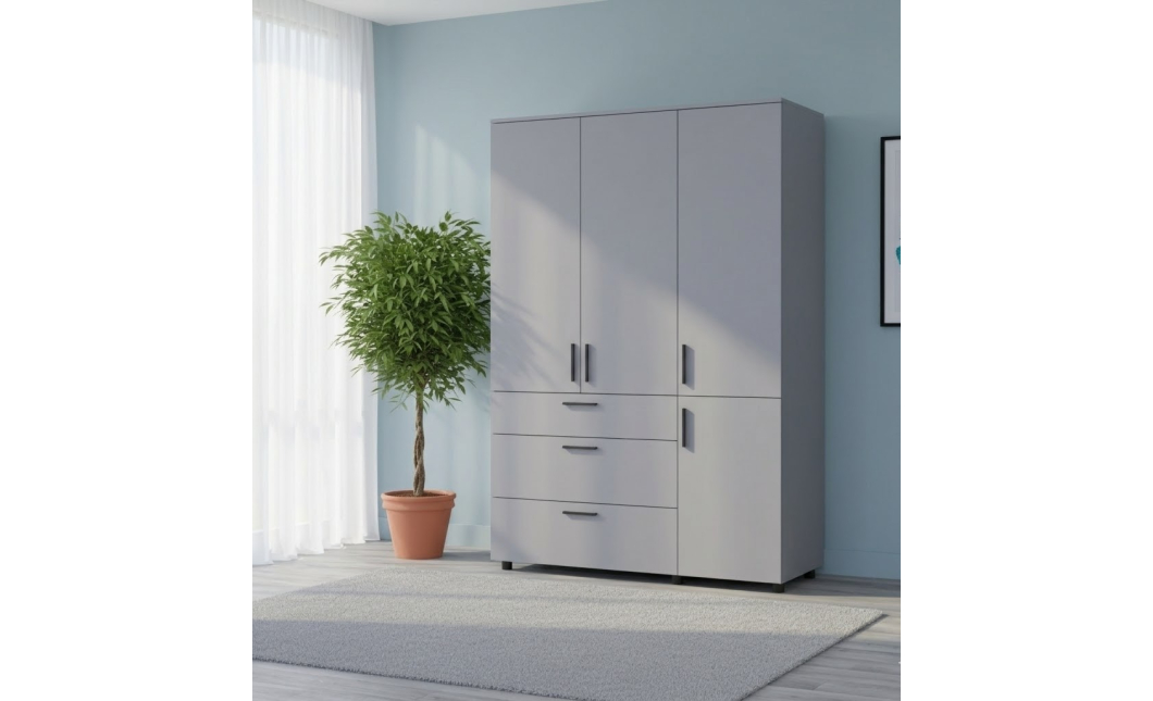 Skříň na oblečení Doros Thorn Šedá 3 DTD/3Š police 135х51.6х200 (44900490)