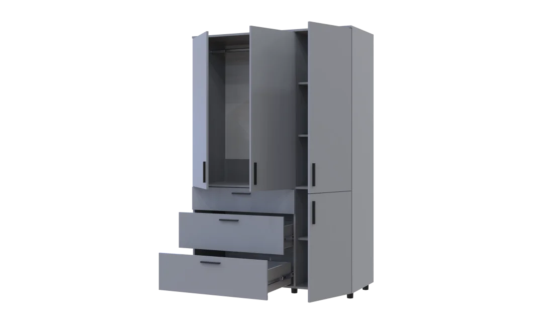 Skříň na oblečení Doros Thorn Šedá 3 DTD/3Š tyč 135х51.6х200 (44900489)
