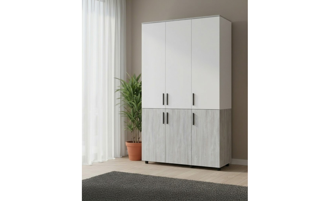 Skříň na oblečení Doros Thorn Borovice Natti/Bílá 3 DTD tyč 135х51.6х200 (44900507)