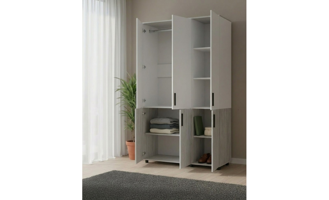 Skříň na oblečení Doros Thorn Borovice Natti/Bílá 3 DTD tyč 135х51.6х200 (44900507)