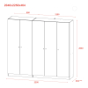 Skříň na oblečení set Promo Kašmír 2+3 dveře 225×48×204 (80737673)