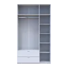 Šatní skříň Lukas Bílý/Bílý 3 dveře 135x50x240 (80737800)