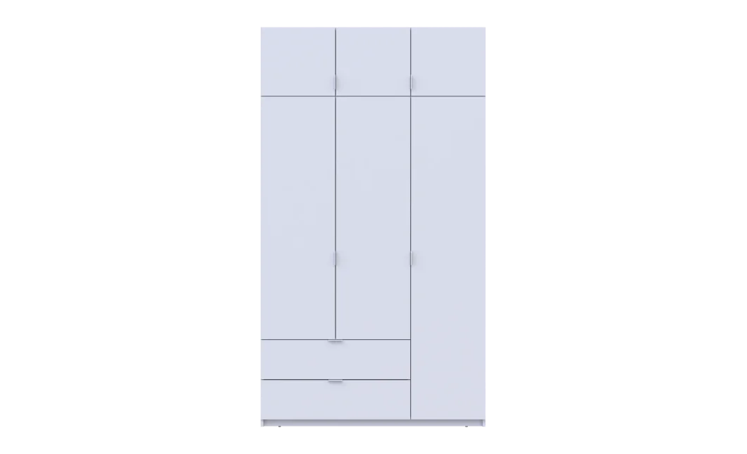 Šatní skříň Lukas Bílý/Bílý 3 dveře 135x50x240 (80737800)