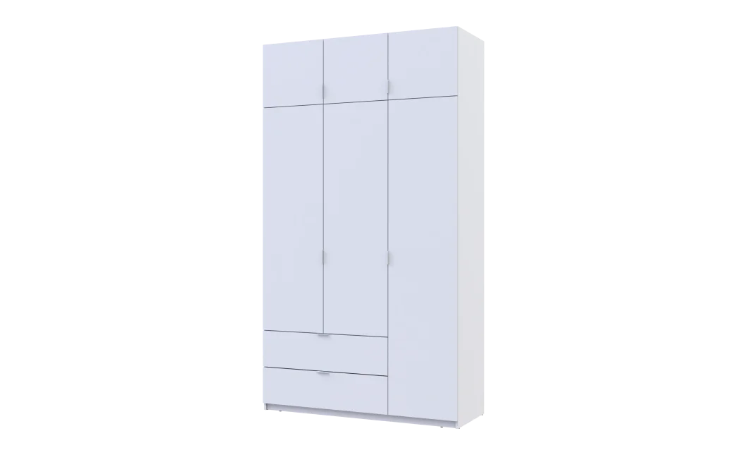 Šatní skříň Lukas Bílý/Bílý 3 dveře 135x50x240 (80737800)