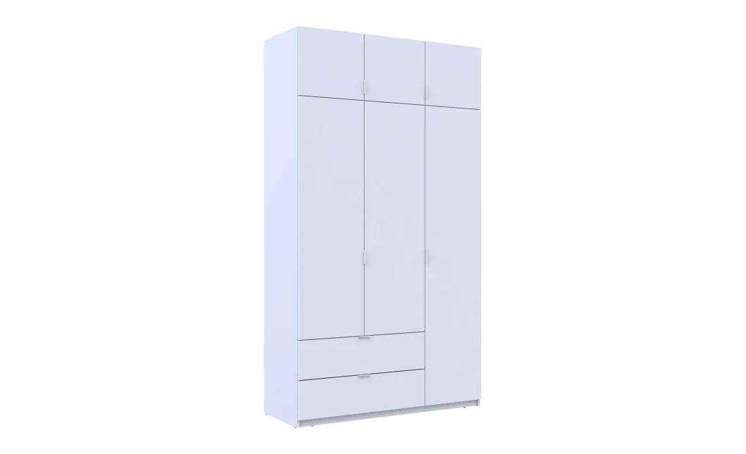 Šatní skříň Lukas Bílý/Bílý 3 dveře 135x50x240 (80737800)