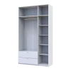 Šatní skříň Lukas Bílý/Bílý 3 dveře 135x50x240 (80737800)