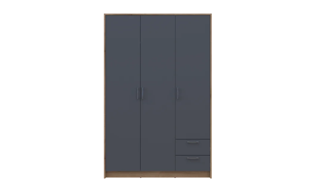 Šatní skříň Doros Rondi Dub Artisan/Grafit 3 dveře 121x52x195 (80737814)