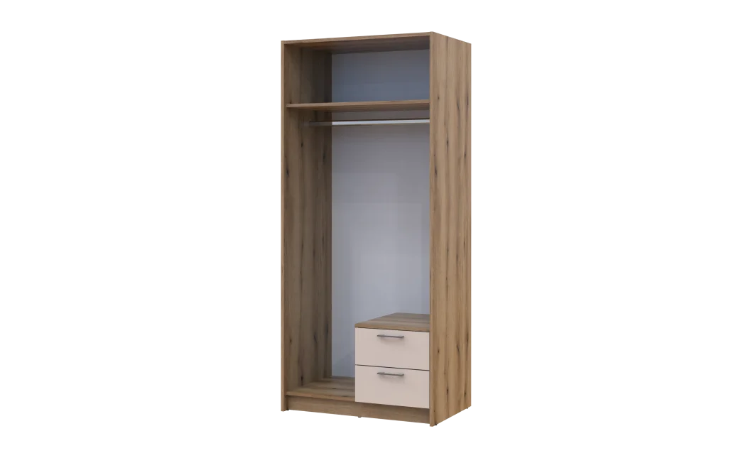 Šatní skříň Doros Rondi Dub Artisan/Kašmír 2 dveře 82x52x195 (80737805)