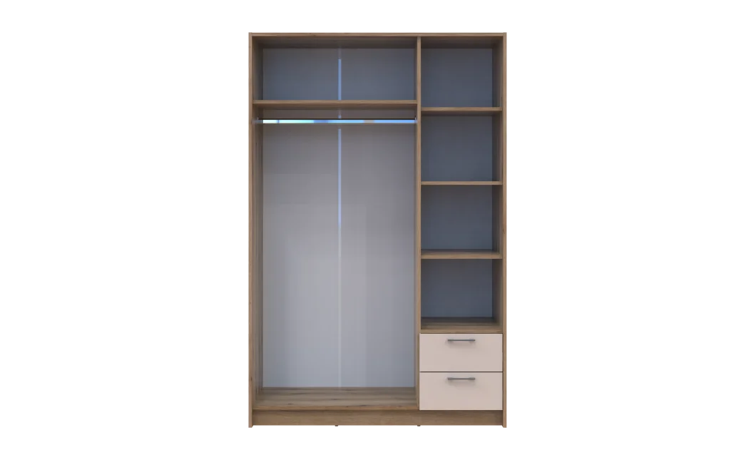 Šatní skříň Doros Rondi Dub Artisan/Kašmír 3 dveře 121x52x195 (80737815)