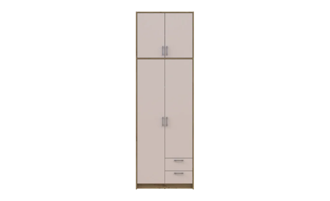 Šatní skříň Doros Rondy s vysokou antresolou Dub Artisan/Kašmír 2 dvere 82×52×260 (42005192)