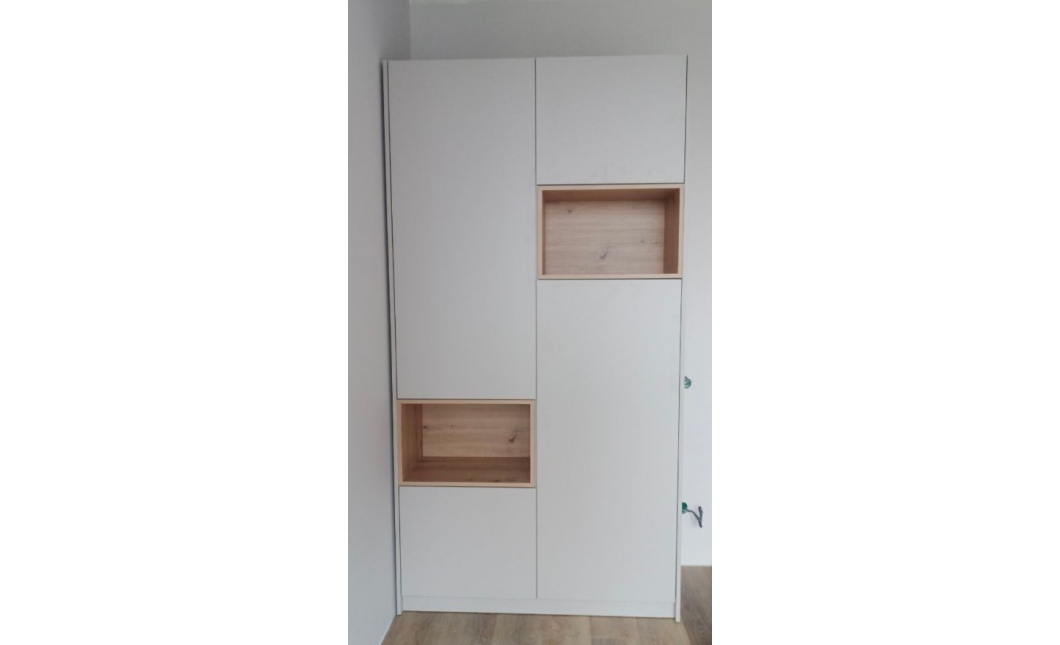 Skříň na oblečení s nikou Doros Dale Kašmír/Dub Artisan 2 dveře 115,2 × 52 × 220 (80737725)