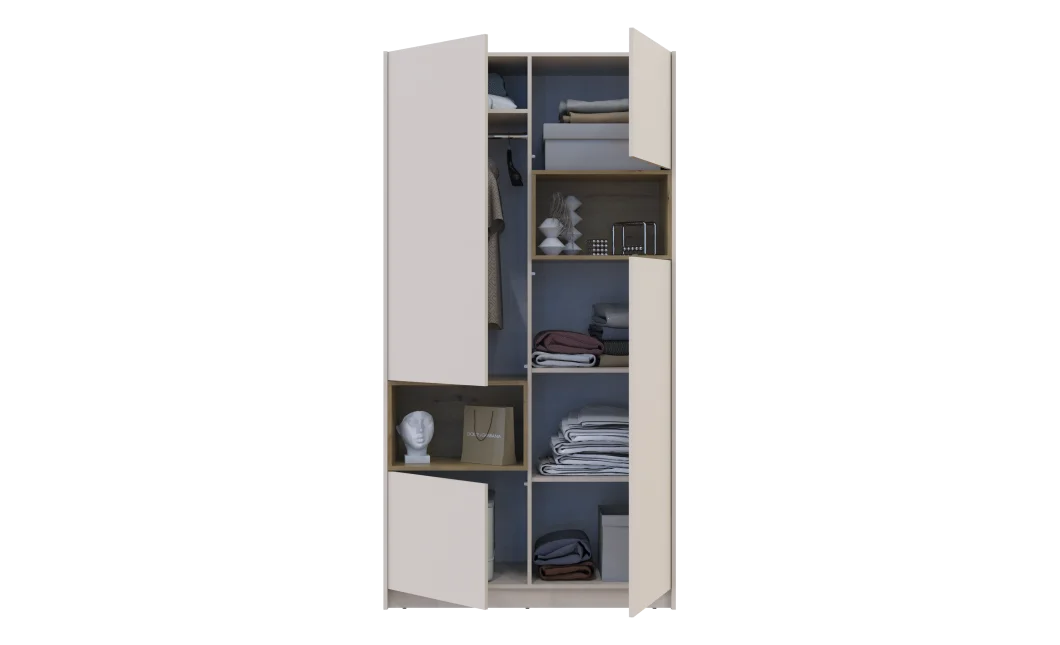 Skříň na oblečení s nikou Doros Dale Kašmír/Dub Artisan 2 dveře 115,2 × 52 × 220 (80737725)