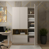 Skříň na oblečení s nikou Doros Dale Kašmír/Dub Artisan 3 dveře 150 × 52 × 220 (80737726)