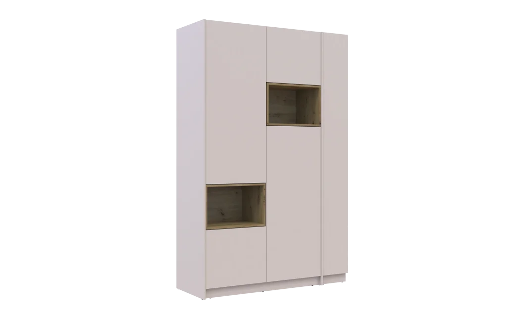 Šatní skříň s výklenkem a regálem Doros Dale Kašmír/Dub Artisan 2 dveře 143,2×52×220 (44900336)