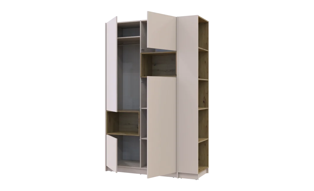 Šatní skříň s výklenkem a regálem Doros Dale Kašmír/Dub Artisan 2 dveře 143,2×52×220 (44900336)