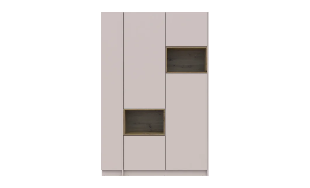 Šatní skříň s výklenkem a regálem Doros Dale Kašmír/Dub Artisan 2 dveře 143,2×52×220 (44900336)