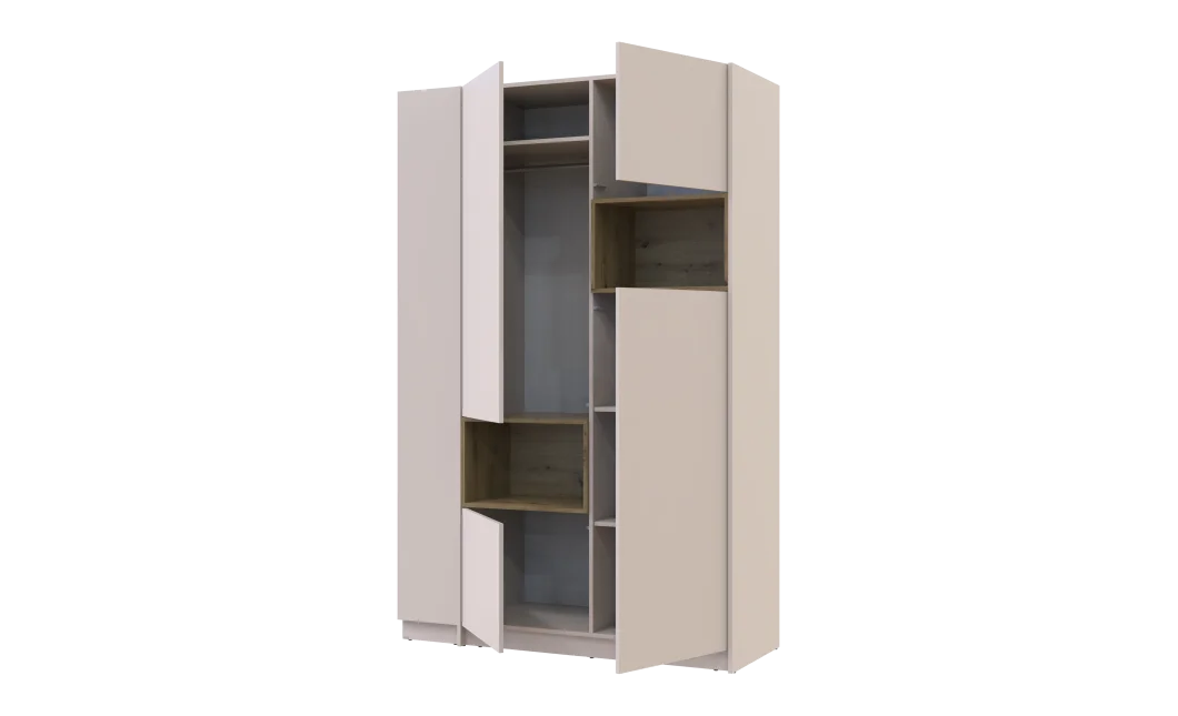 Šatní skříň s výklenkem a regálem Doros Dale Kašmír/Dub Artisan 2 dveře 143,2×52×220 (44900336)