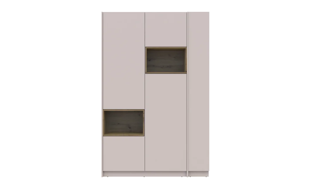 Šatní skříň s výklenkem a regálem Doros Dale Kašmír/Dub Artisan 2 dveře 143,2×52×220 (44900336)