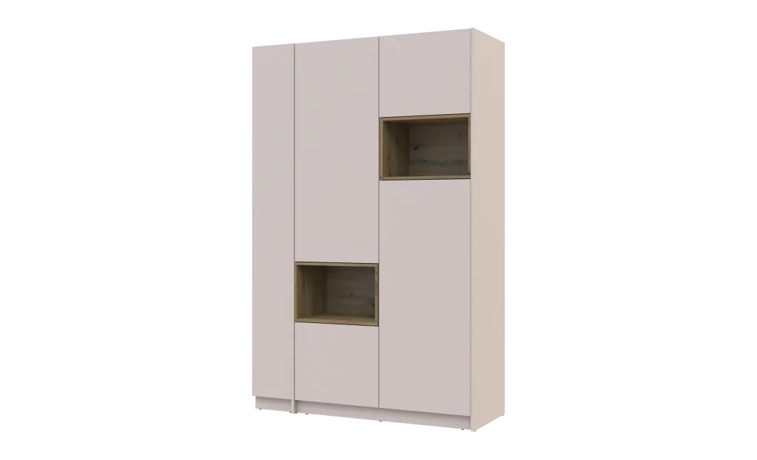 Šatní skříň s výklenkem a regálem Doros Dale Kašmír/Dub Artisan 2 dveře 143,2×52×220 (44900336)