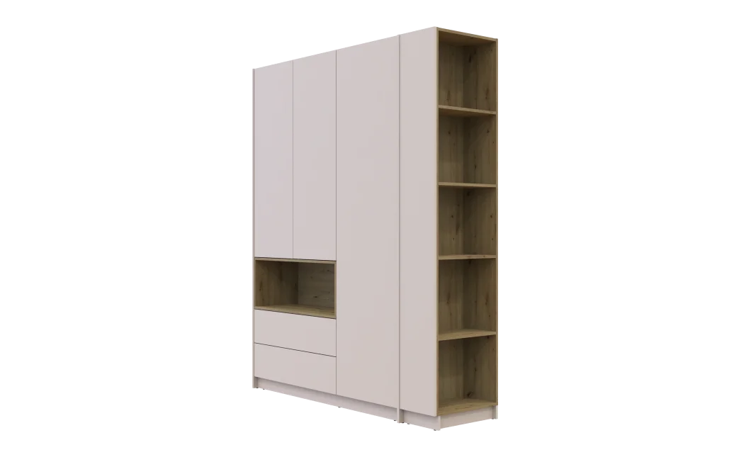 Šatní skříň s výklenkem a regálem Doros Dale Kašmír/Dub Artisan 3 dveře 178×52×220 (44900338)