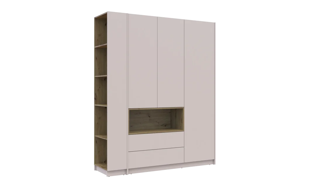 Šatní skříň s výklenkem a regálem Doros Dale Kašmír/Dub Artisan 3 dveře 178×52×220 (44900338)