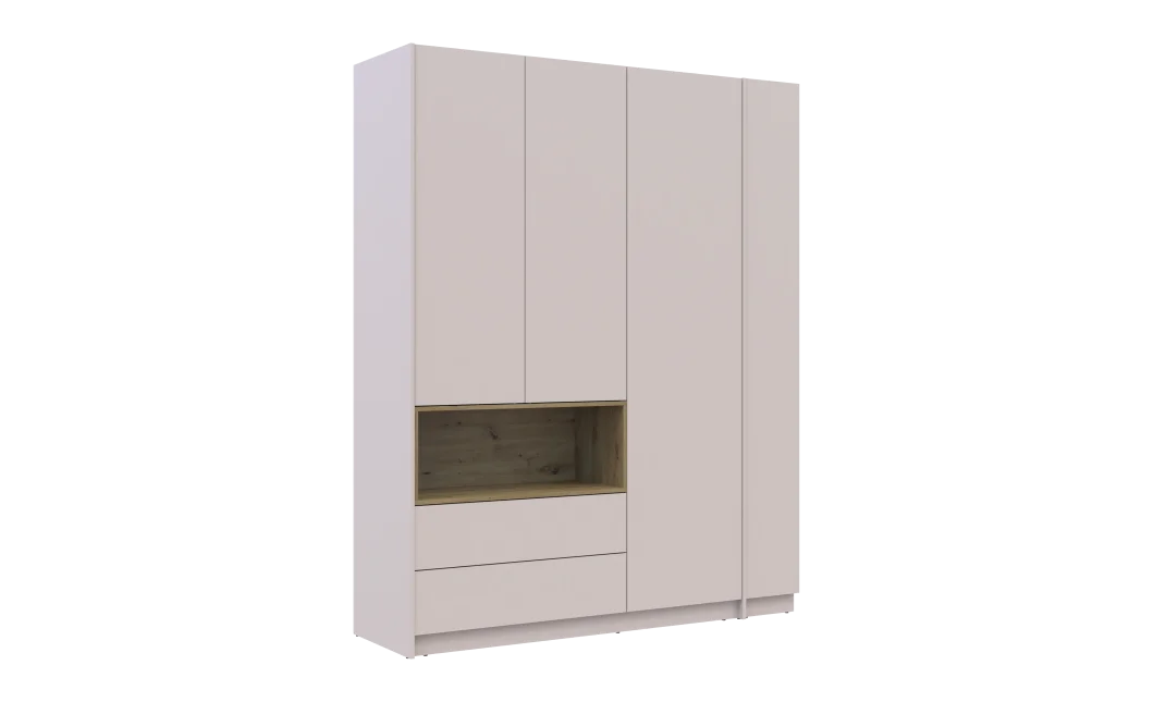Šatní skříň s výklenkem a regálem Doros Dale Kašmír/Dub Artisan 3 dveře 178×52×220 (44900338)