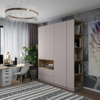 Šatní skříň s výklenkem a regálem Doros Dale Kašmír/Dub Artisan 3 dveře 178×52×220 (44900338)